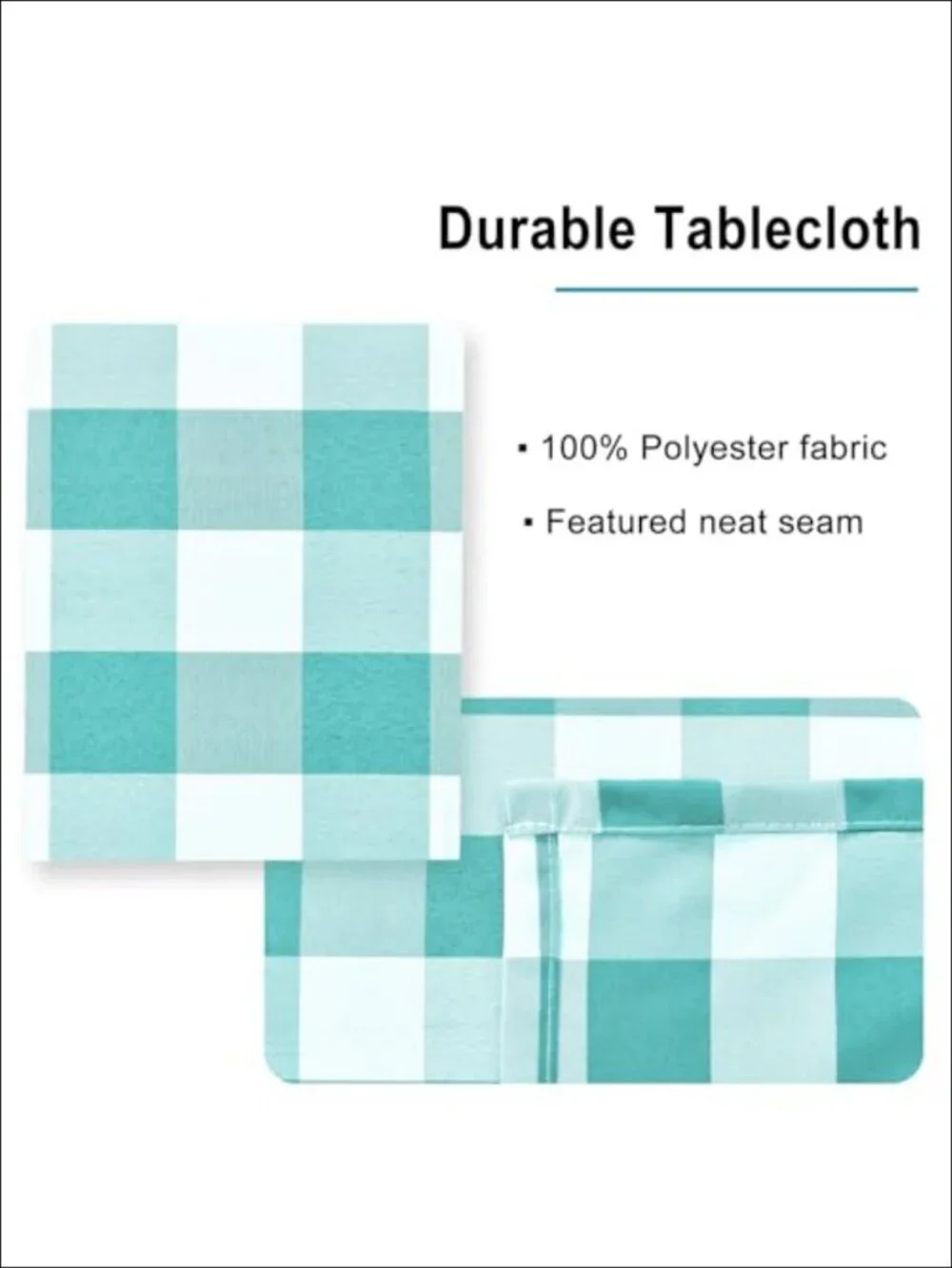 Checkered Tablecloth 60 x 120 Inch Rectangle Polyester Gingham Dining Table
